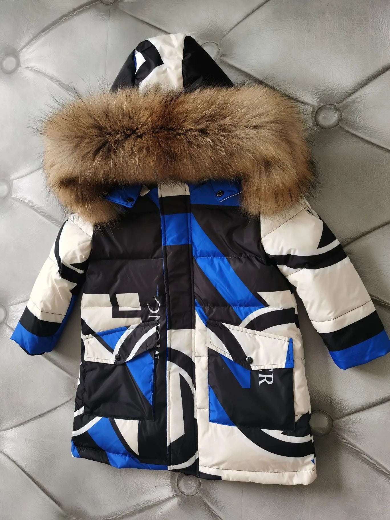 85cm-145cm 2024 winter down jacket children's parka girl down jackets child long thicken outerwear boy long duck down jackets