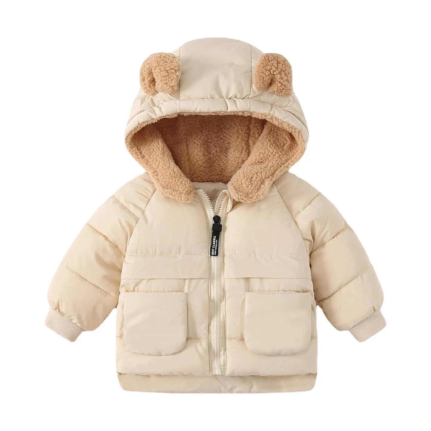 2024 Korean Autumn Winter Children Boy Parkas Cartoon Bear Ears Little Girl Jacket Coat 1-6 Years Kids Boy Outerwear Outfit